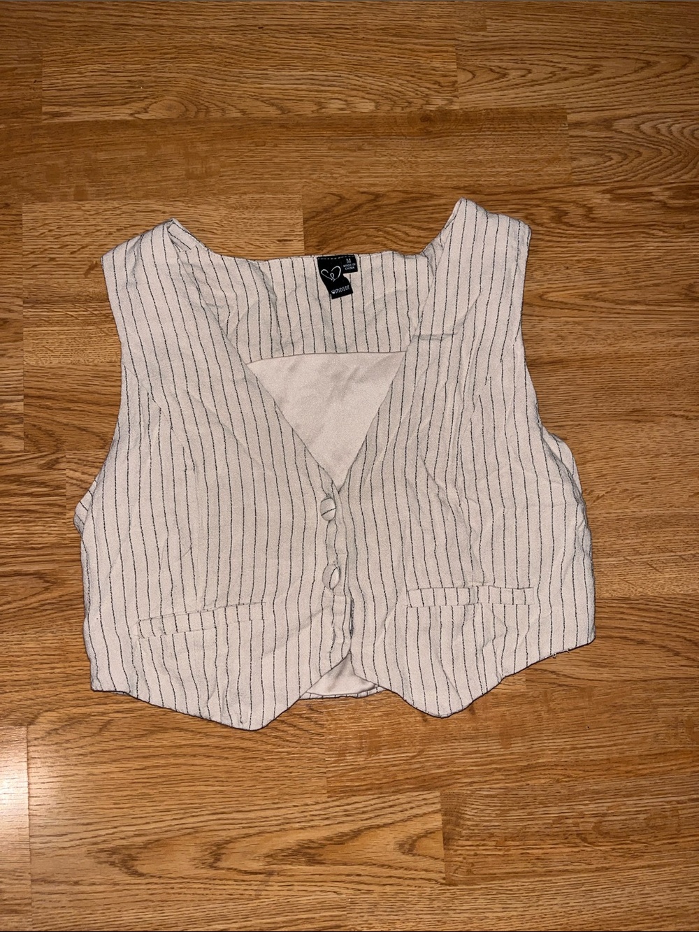 Windsor Cream Pinstripe Sleeveless Vest